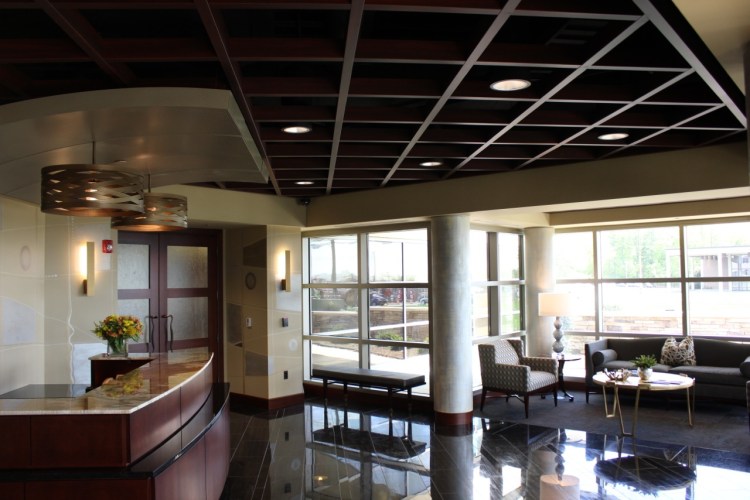 Branded corporate lobby graphics